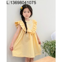 [AC아동복] 끌로에 CHLOE 코튼 프릴 주름 디자인 원피스 옐로우