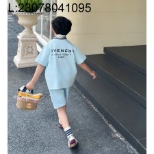 [AC아동복] 지방시 뒷면 점보 모노그램 프린트 세트 반팔티 반바지 스카이 블루