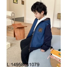 [AC아동복] 펜디 FF로고 데님 이음 후드집업 블루