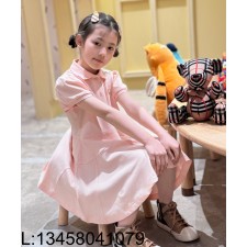 [AC아동복] 버버리 승마 자수 카라 원피스 핑크