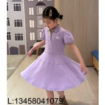 [AC아동복] 버버리 승마 자수 카라 원피스 연퍼플