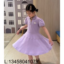 [AC아동복] 버버리 승마 자수 카라 원피스 연퍼플