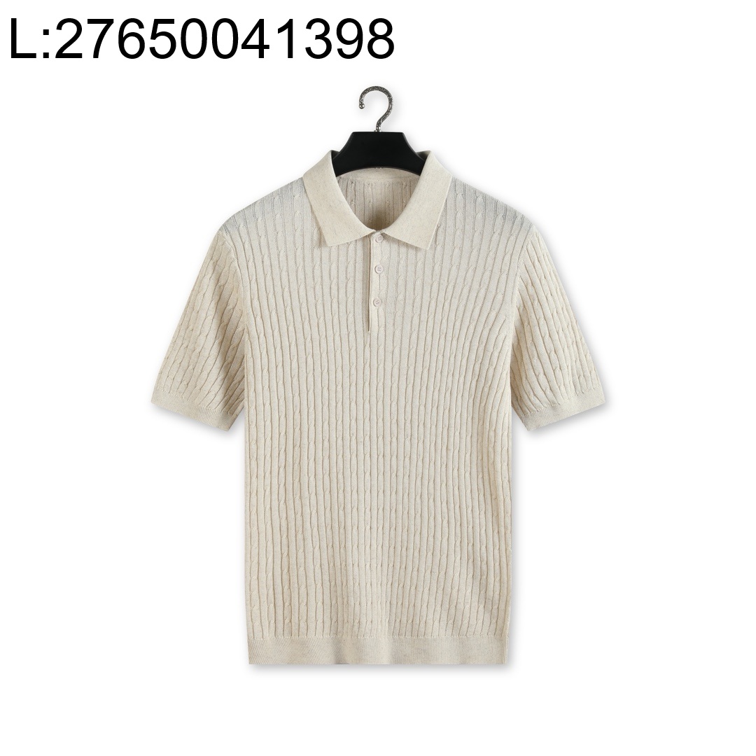 [YD공장] 로로피아나 자카드 니트 반팔 폴로 카라티 반팔티 베이지