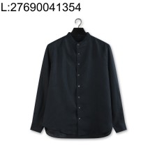 [YD공장] 로로피아나 엘리아 아마 노칼라 긴팔 셔츠 블랙