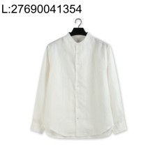 [YD공장] 로로피아나 엘리아 아마 노칼라 긴팔 셔츠 화이트