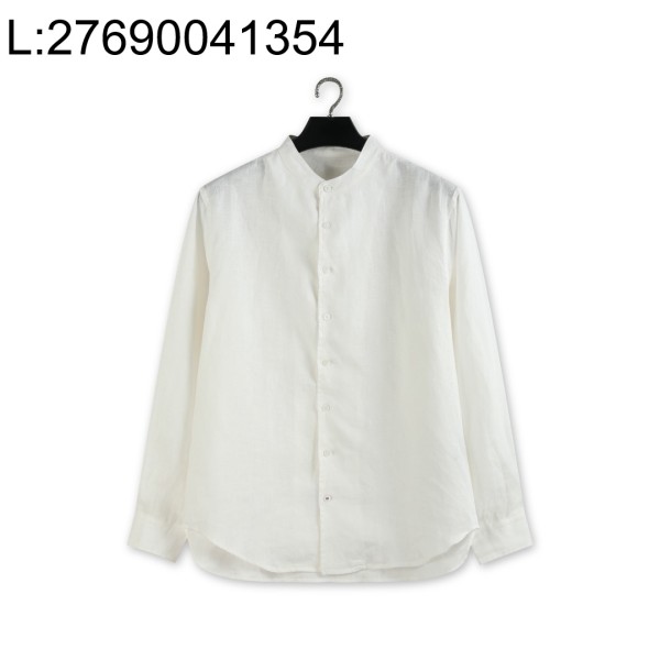 [YD공장] 로로피아나 엘리아 아마 노칼라 긴팔 셔츠 화이트