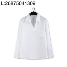 [YD공장] 제냐 오아시 리노 아마 브이넥 카라 긴팔티 화이트