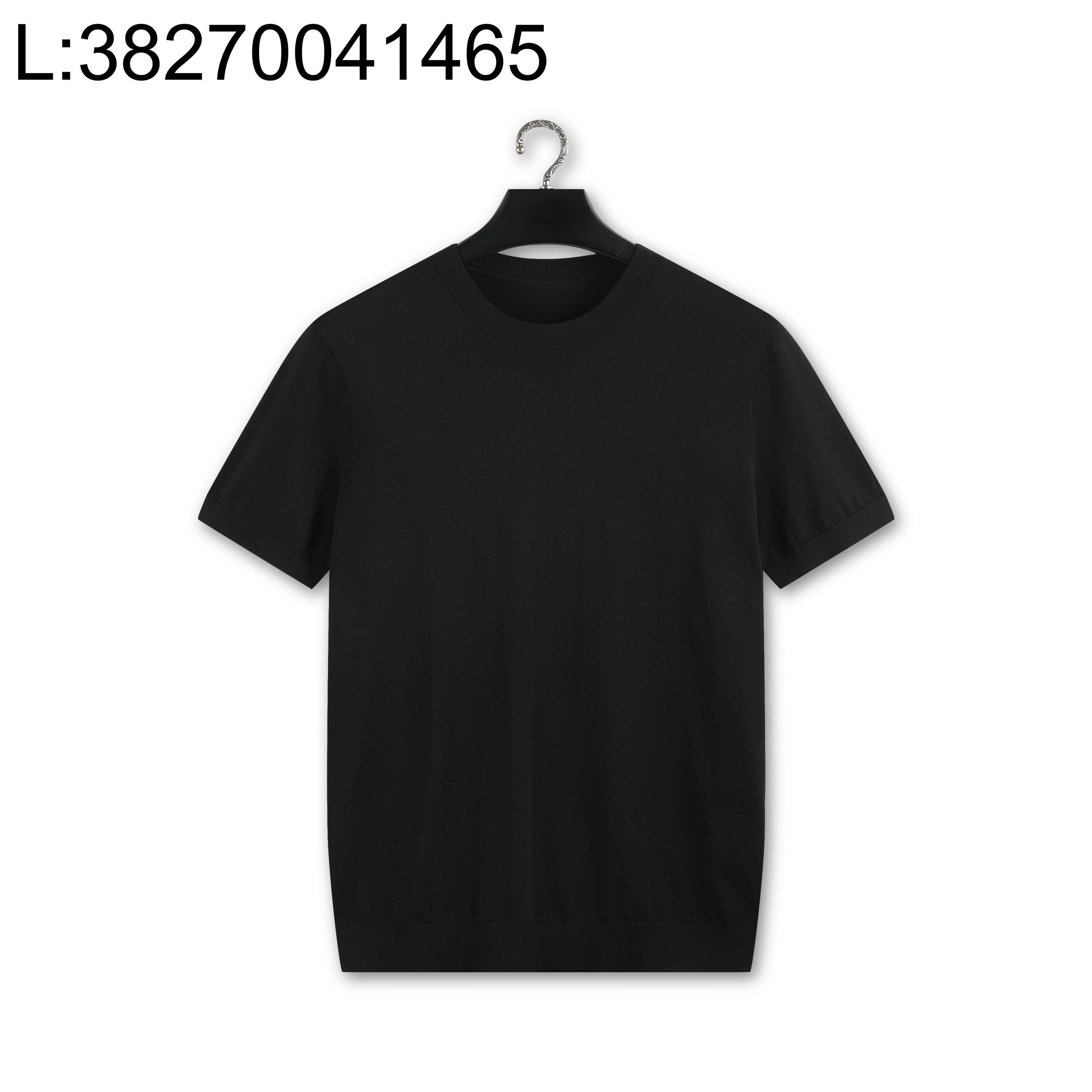 [YD공장] 로로피아나 코튼 실크 라운드넥 니트 반팔티 블랙