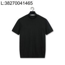 [YD공장] 로로피아나 코튼 실크 라운드넥 니트 반팔티 블랙