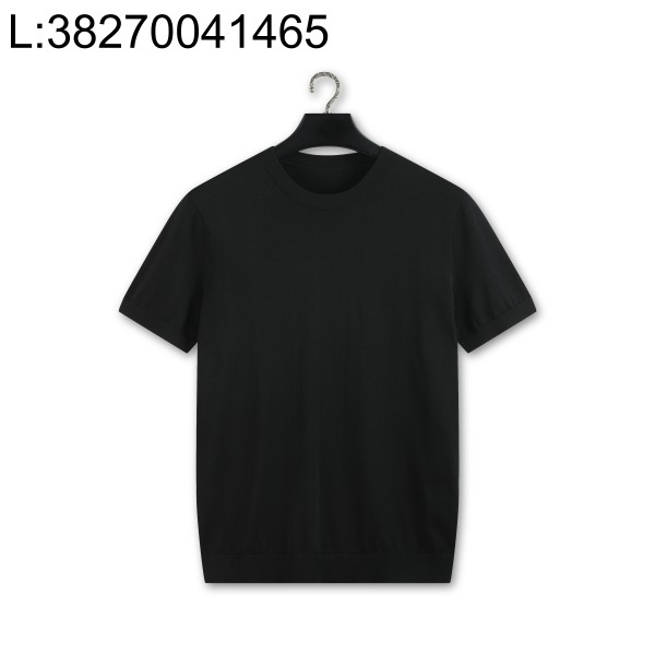 [YD공장] 로로피아나 코튼 실크 라운드넥 니트 반팔티 블랙