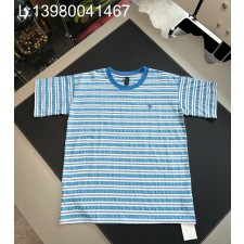 V공장 크롬하츠 십자가 스트라이프 반팔티 블루