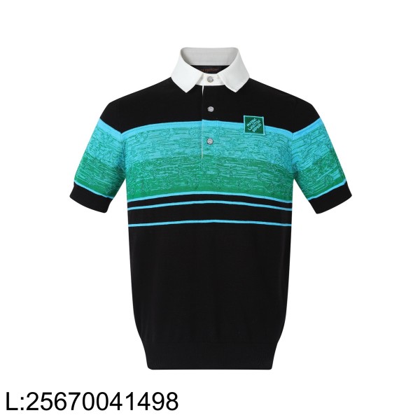 [잔디집2] 루이비통 이리데슨트 자카드 쇼트 슬리브드 폴로 반팔티 카라티 1AGTM2