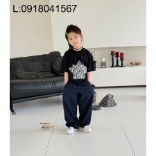 [AC아동복] 디올 큐빅 별 오블리크 반팔티 블랙