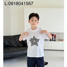 [AC아동복] 디올 큐빅 별 오블리크 반팔티 화이트