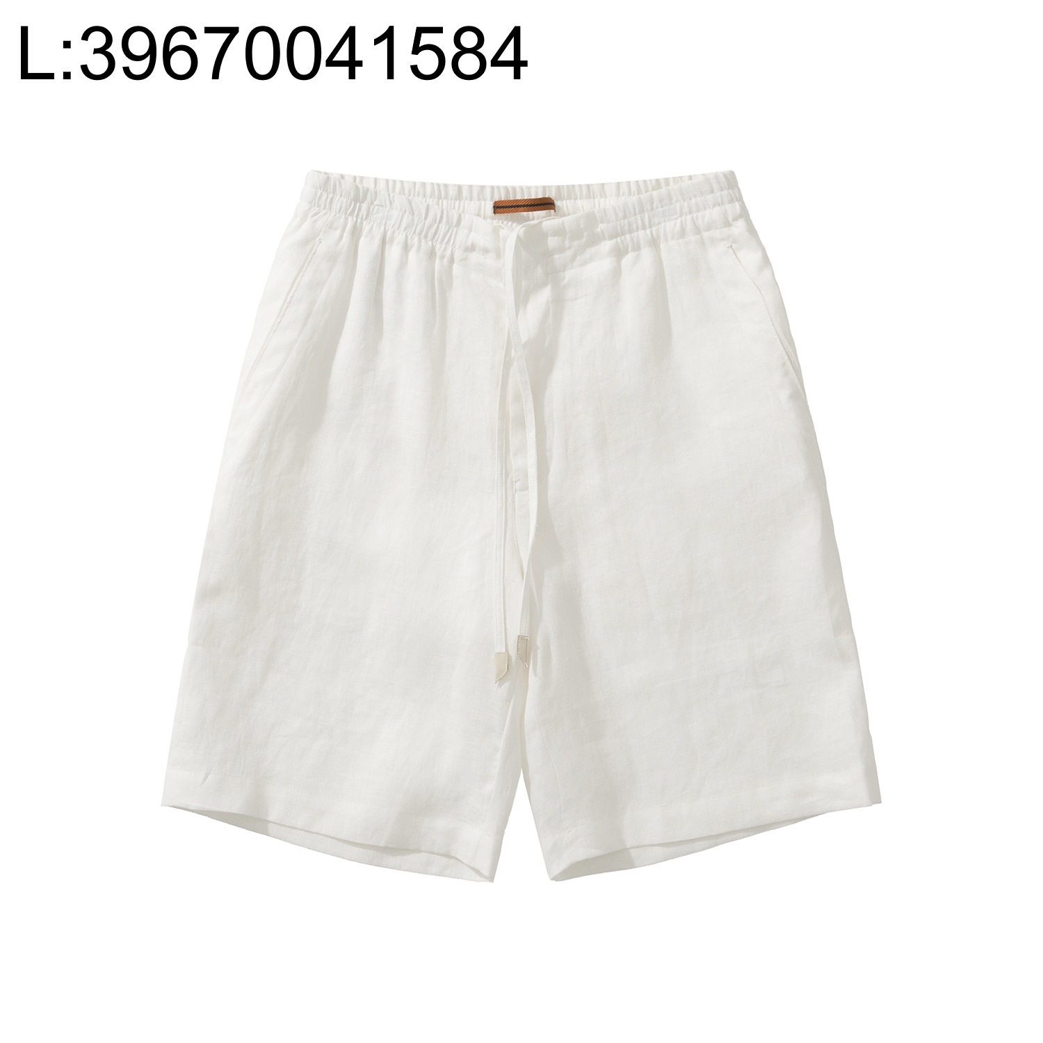 [흰] 제냐 뒷면 큰 포켓 아마 반바지 화이트