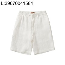 [흰] 제냐 뒷면 큰 포켓 아마 반바지 화이트