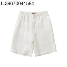 [흰] 제냐 뒷면 큰 포켓 아마 반바지 화이트