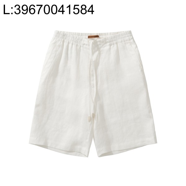 [흰] 제냐 뒷면 큰 포켓 아마 반바지 화이트