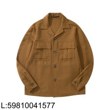 [흰] 로로피아나 빈티지 아마 더블 포켓 카고 자켓 브라운