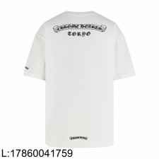 [잔디집2] 크롬하츠 스크롤 로고 티셔츠 화이트 반팔티 - 도쿄 한정