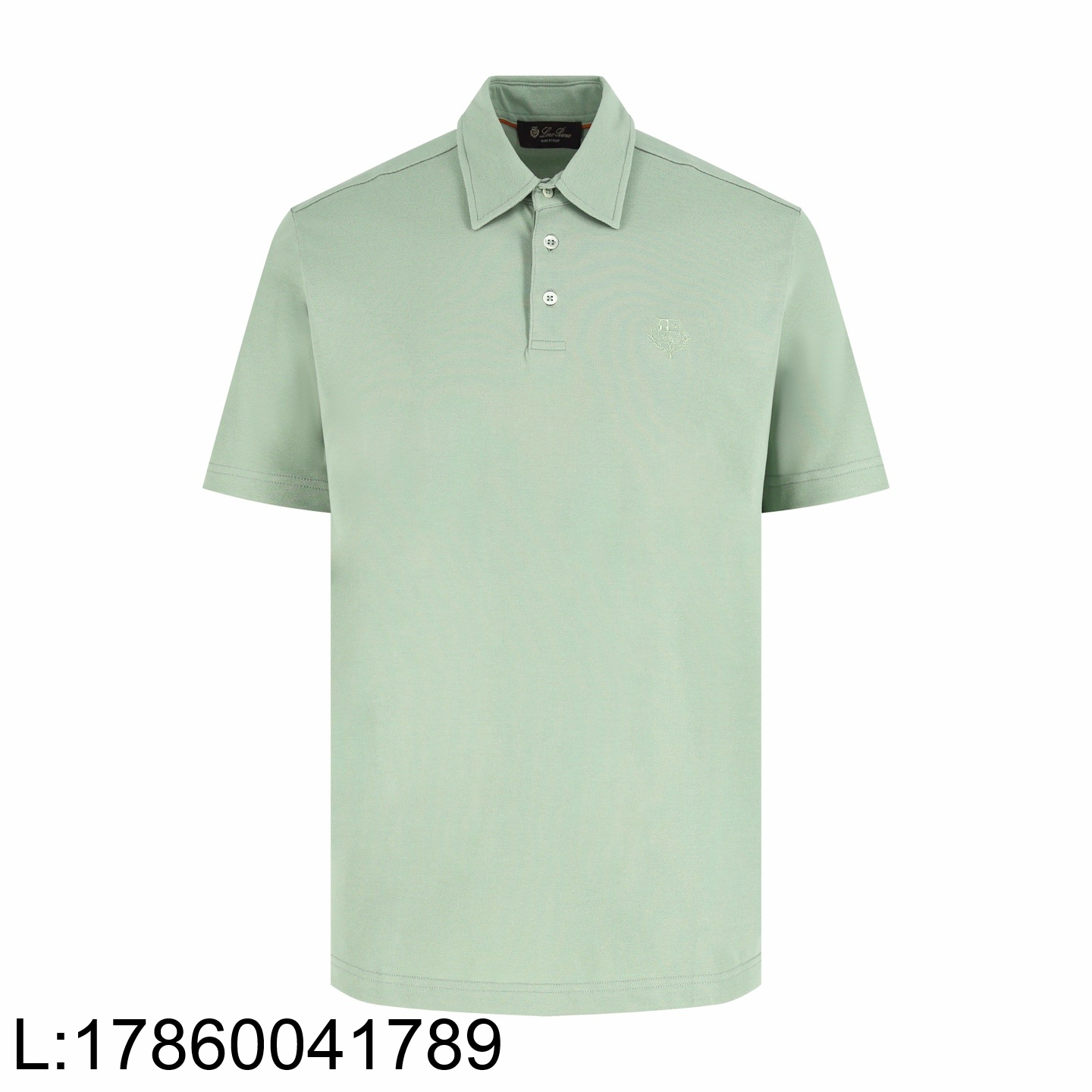 [잔디집2] 로로피아나 로고 자수 순색 반팔 폴로 카라티 반팔티 연그린