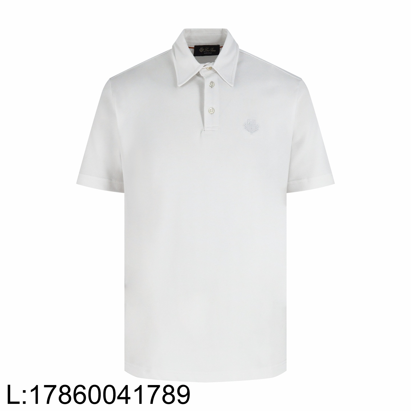 [잔디집2] 로로피아나 로고 자수 순색 반팔 폴로 카라티 반팔티 화이트