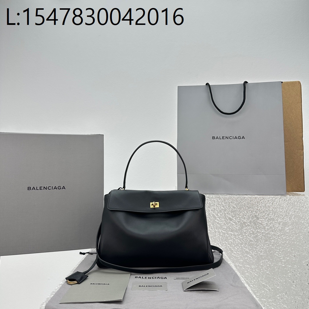 [카타공장, kata공장] 발렌시아가 로데오 미디엄 핸드백 빈티지 골드 장식 35*23*11cm 블랙