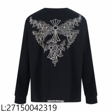 [잔디집2] 크롬하츠 빈티지 뒷면 십자가 프린트 긴팔티 블랙