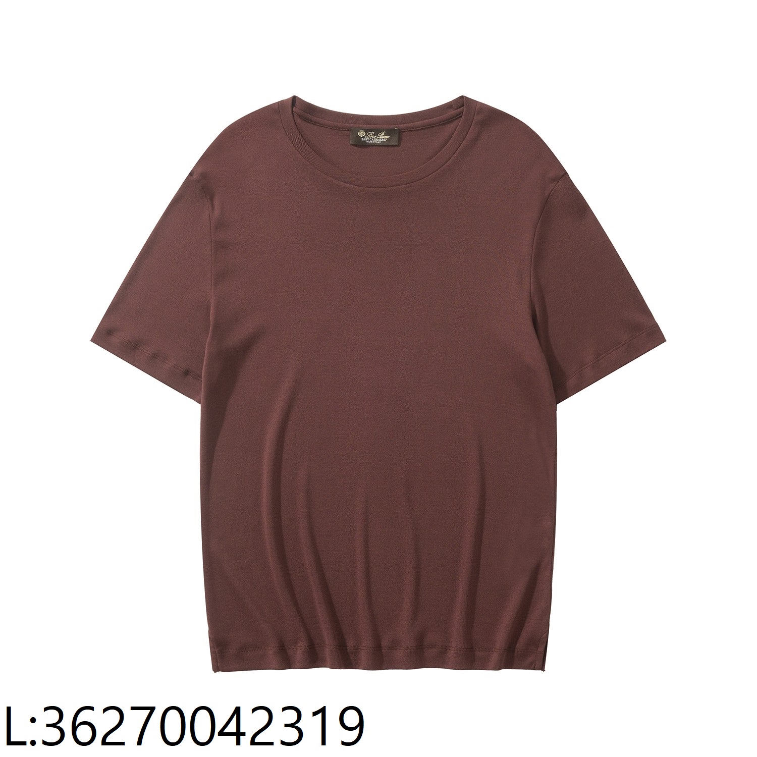 [흰] 로로피아나 Mazzorbo 혼방 순색 반팔티 브라운