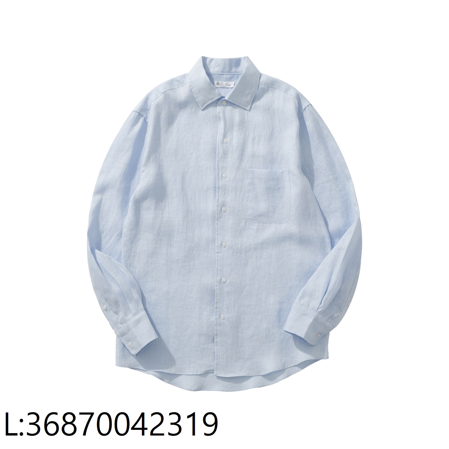 [흰] 로로피아나 순색 앙드레 아마 긴팔 셔츠 라이트 블루