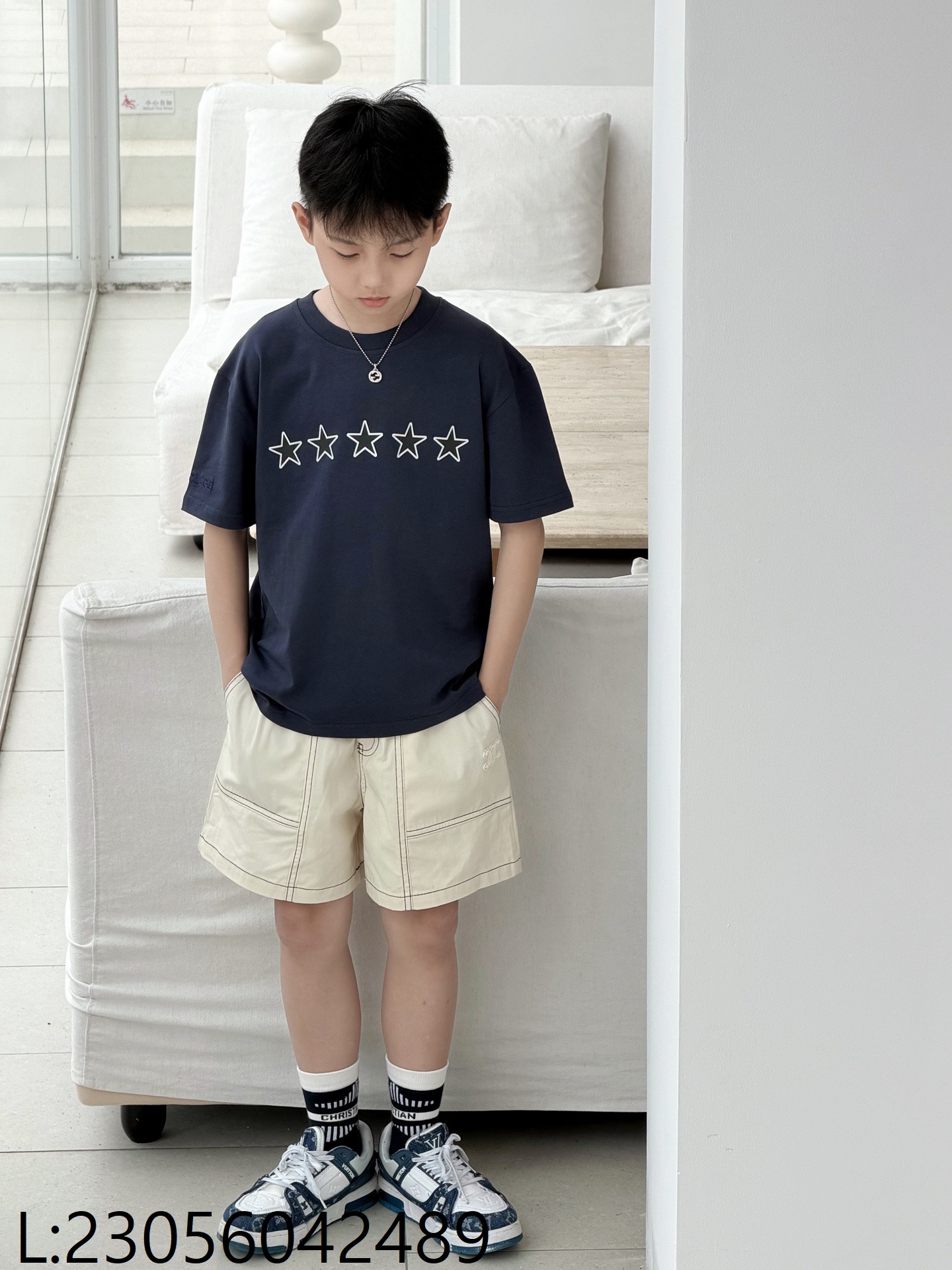 [AC아동복] 발렌시아가 별 반팔티 셀린느 반바지 세트