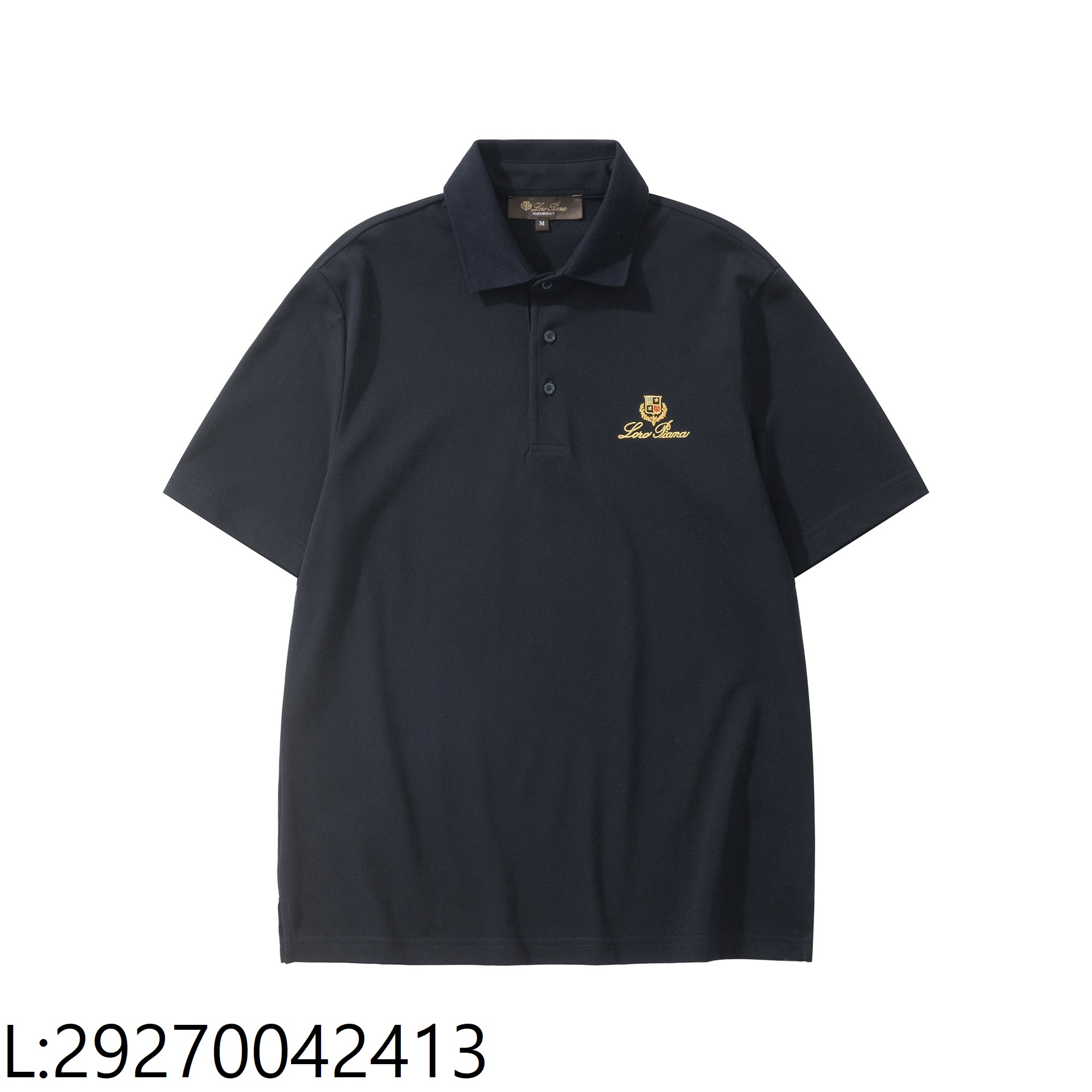 [흰] 로로피아나 골드 로고 자수 반팔 폴로 반팔티 카라티 네이비 블랙