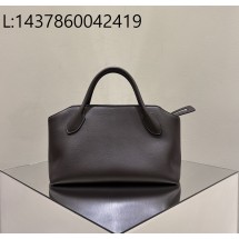[켄달공장] 더 로우 TERRASSE BAULETTO 테라쎄 바울레토 더블핸들 레더 숄더백 다크 브라운 25*15.5*17cm
